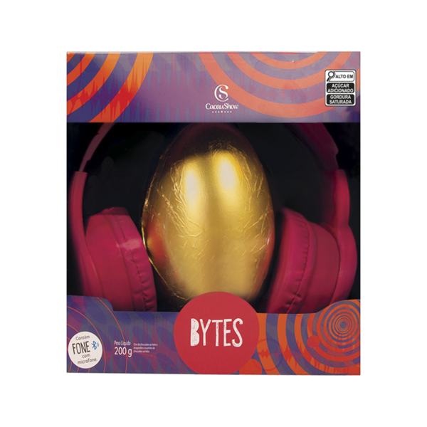 Ovo de Páscoa ao Leite Bytes Fone Rosa 200g